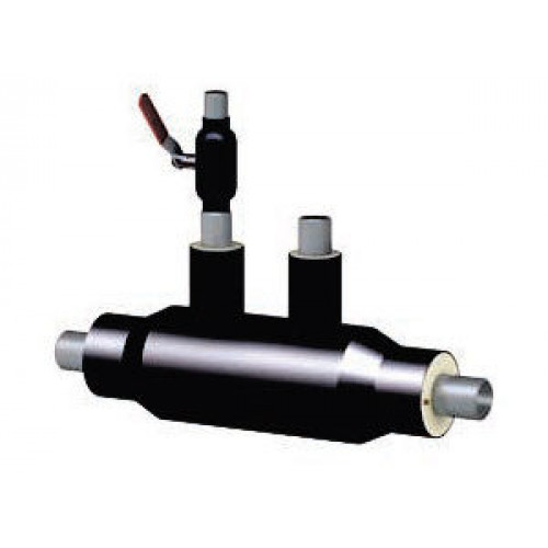 Кран шаровой с воздушником ППУ ОЦ тип 2 Ст3сп BROEN Ballomax 25х25х2,8х1900 мм ГОСТ 3262-75