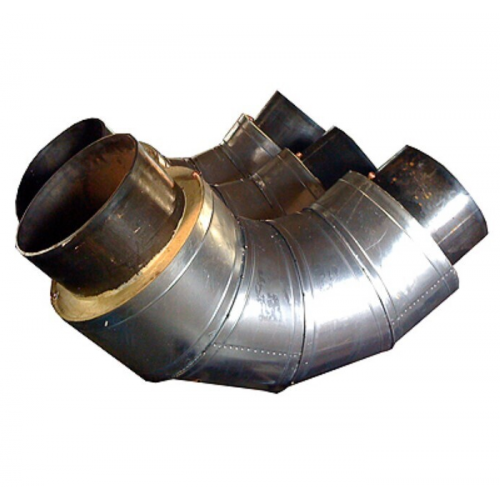 Отвод стальной ППУ ПЭ тип 2 45° Ст3сп 26,8х2,5х140х3х53,6 мм ГОСТ 3262-75