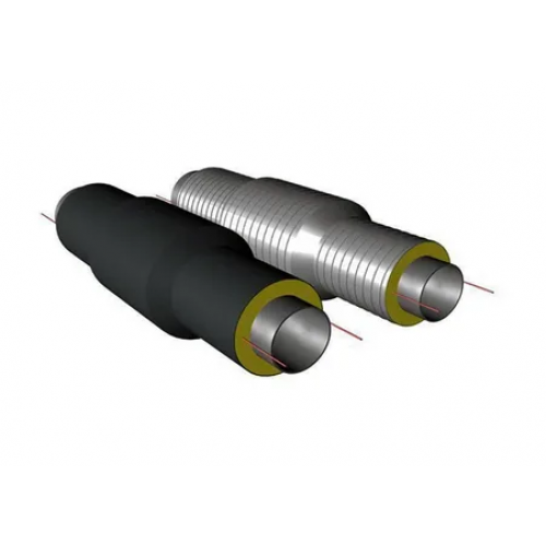 Сильфонный компенсатор двухсекционный ППУ ПЭ тип 2 2,5 МПа Ст20 12Х18Н10Т 108х3,5х100 мм ГОСТ 10704-91