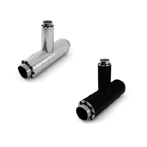 Тройник стальной с шаровым краном воздушника ППУ ПЭ с МЗИ и КВ тип 1 Ст20 32х3,5х25х25х541х1160 мм ГОСТ 8732-78