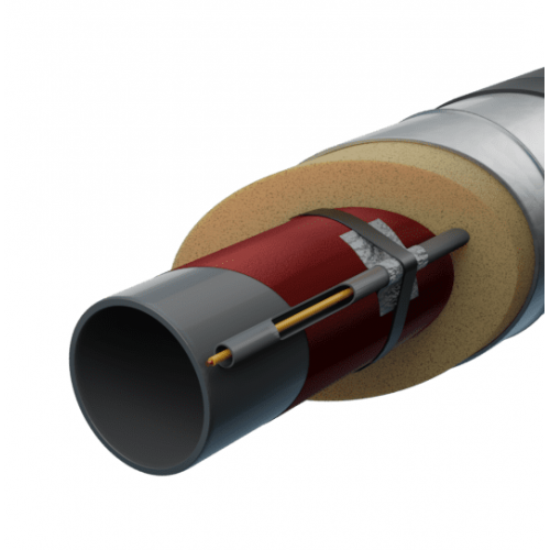 Труба в ППУ изоляции с греющим кабелем в полиэтиленовой оболочке тип 2 Ст3сп Ду25 33,5х2,8 мм ГОСТ 3262-75